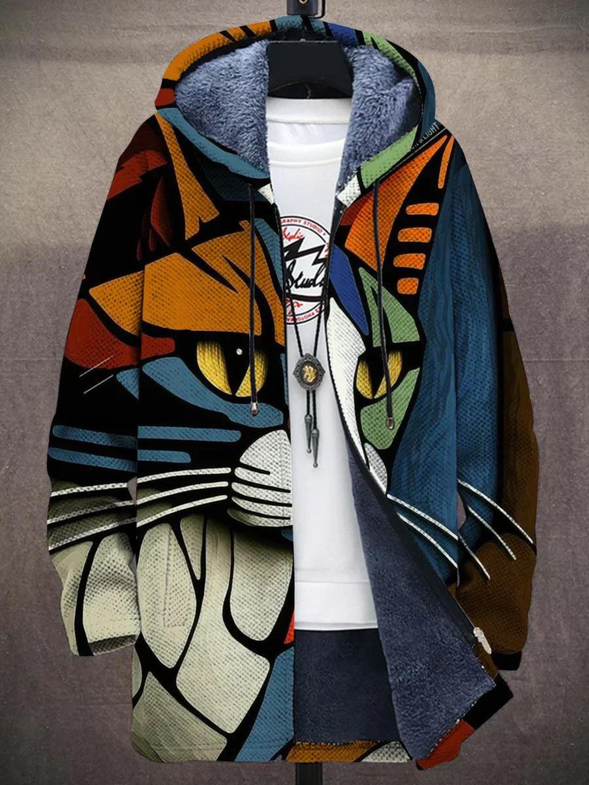 Liam | Retro Hoodie mit 3D-Druck