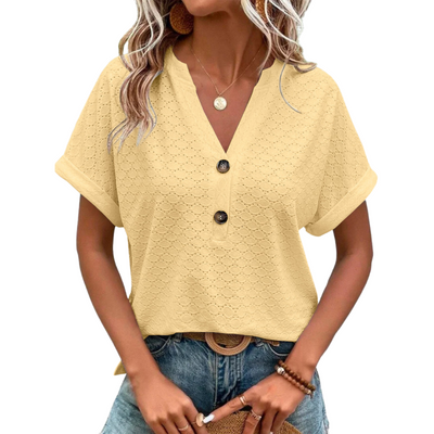 T-Shirt mit Knopfdetails für Damen