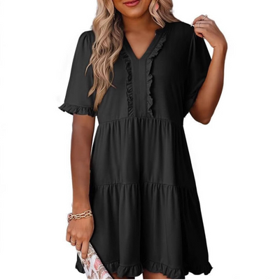 Shaila – Lässiges Minikleid mit V-Ausschnitt