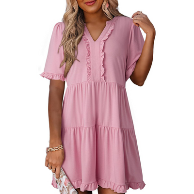 Shaila – Lässiges Minikleid mit V-Ausschnitt