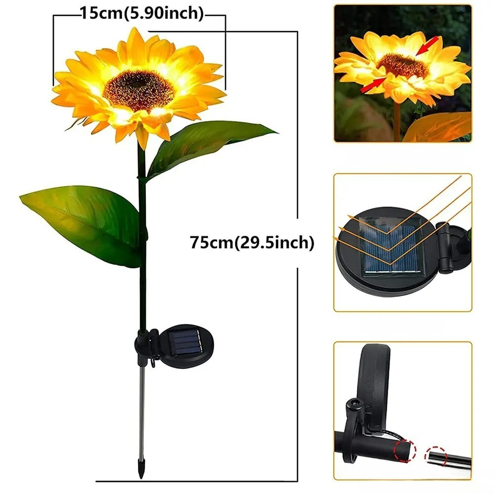 SunnyBliss Light - Wasserdichte solarbetriebene LED-Sonnenblumenleuchte