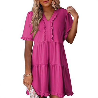 Shaila – Lässiges Minikleid mit V-Ausschnitt