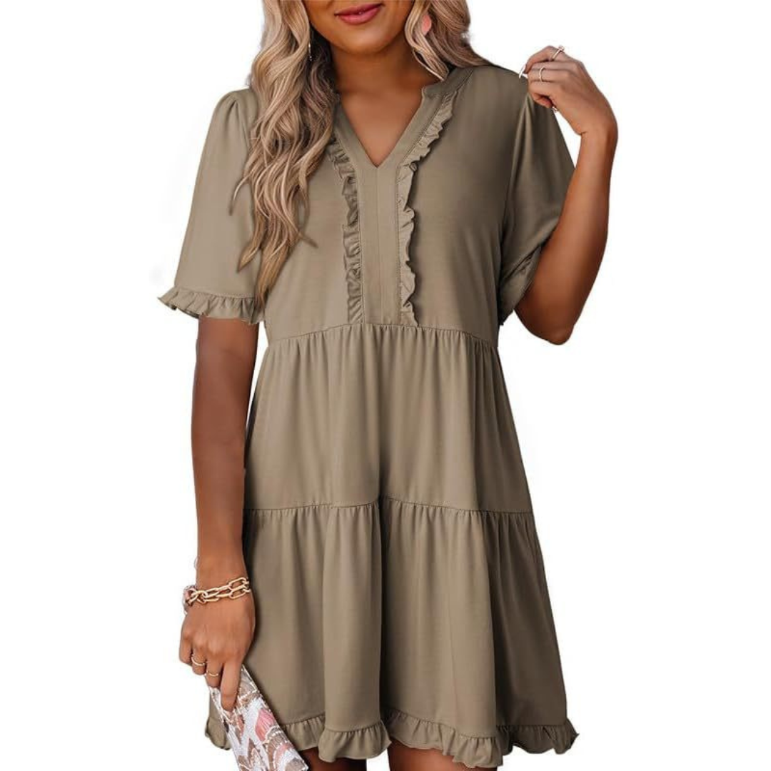 Shaila – Lässiges Minikleid mit V-Ausschnitt