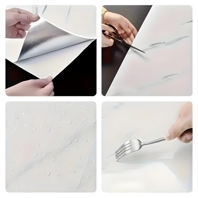 VinylVue Wallpaper - Wasserdichte selbstklebende 3D-Marmor-Tapete