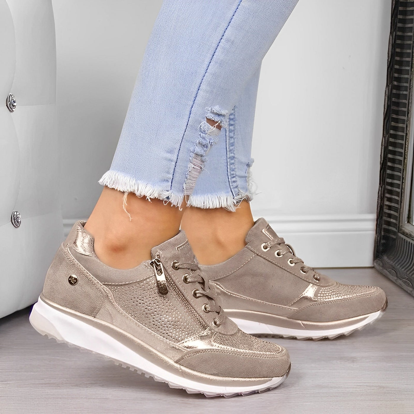 Shannon - Modische Damenschuhe mit Reißverschluss