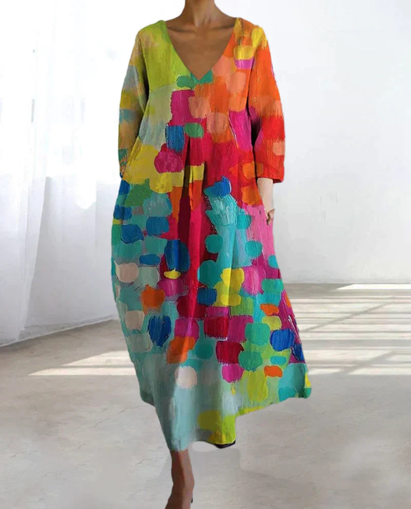 Alina – Buntes Kleid mit Muster für Damen