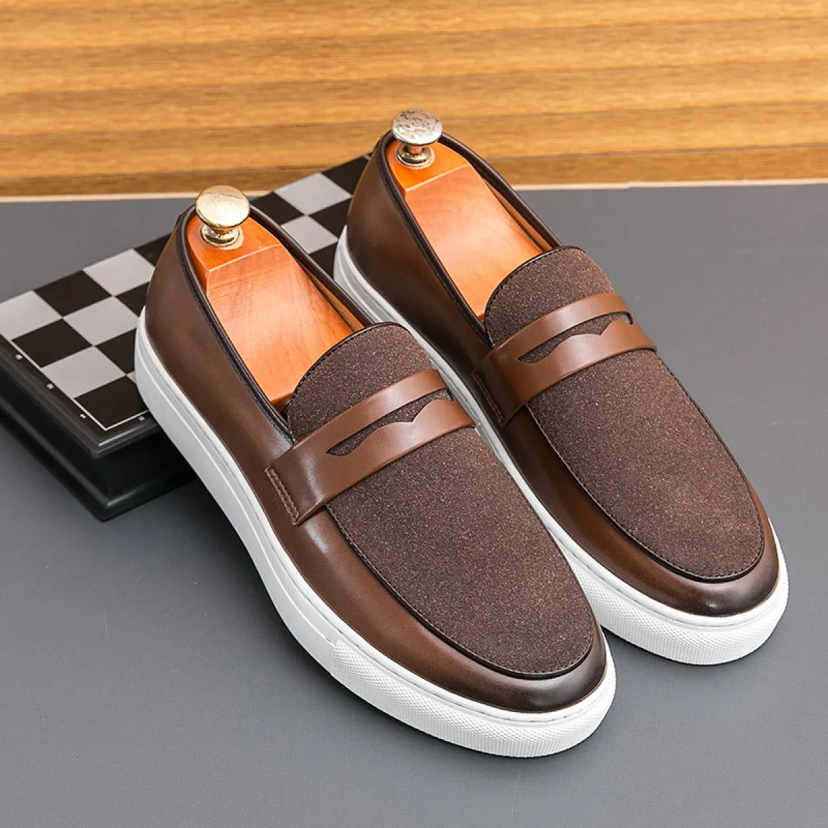 Braune Freizeitschuhe aus Leder im britischen Stil für Herren - Camden