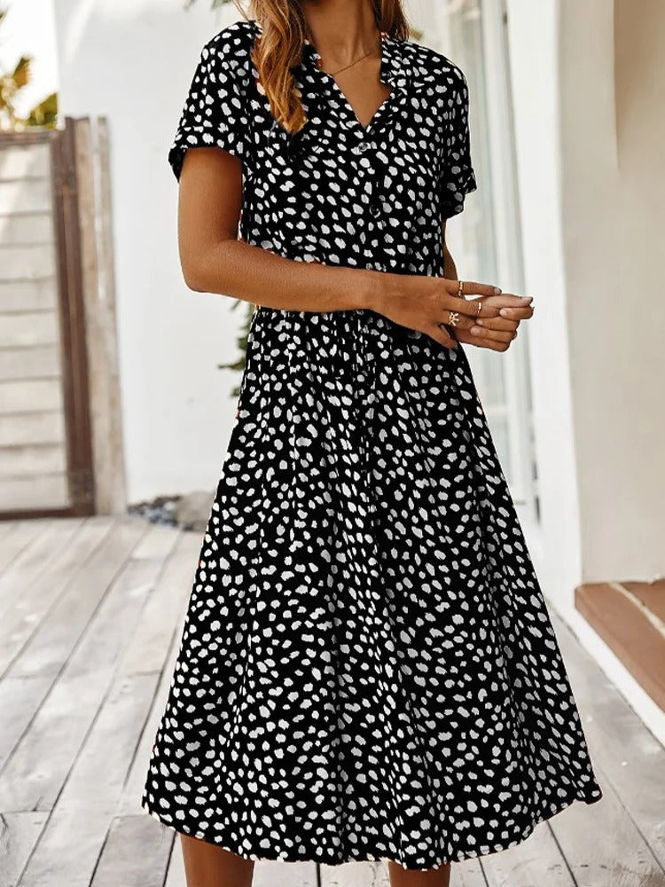 Vexana - Luftiges Sommerkleid Damen mit Druck Elegant