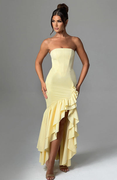 Vasileia - Schulterfreies Maxikleid