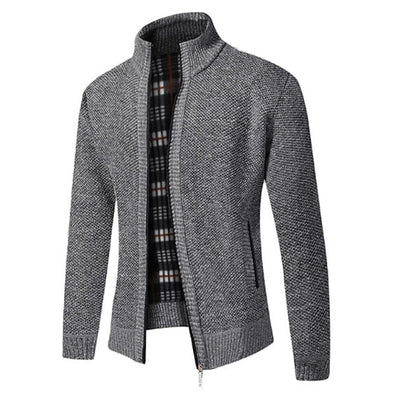 Tom Polo - stylischer zipper strickpullover für herren (italienisches design)