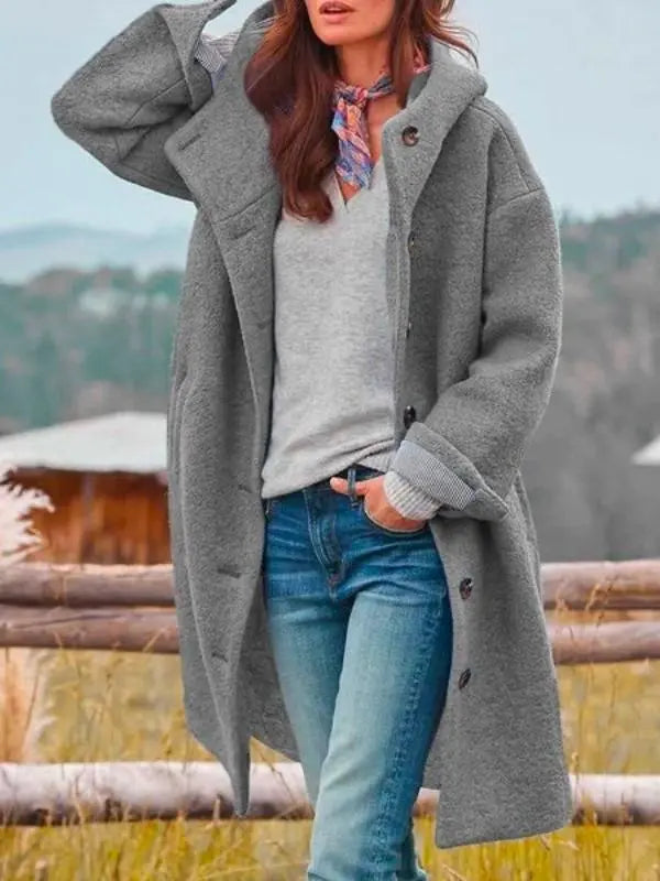 Stilvolle Kapuzenjacke Mantel
