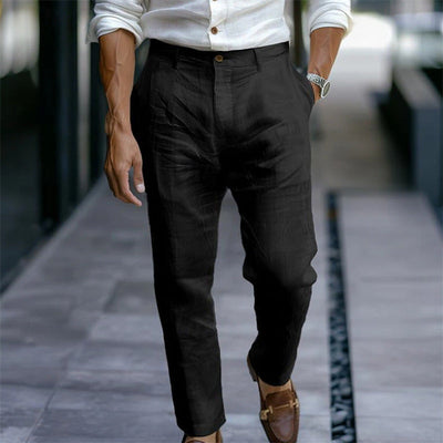 Herren Leinenhose gerade weiß elegant lässig - Adriano