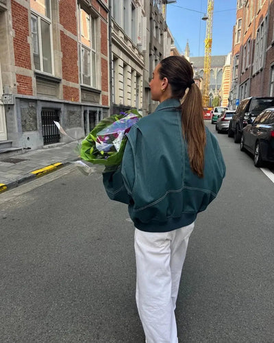 Übergroße Leder-Damenjacke – Noor