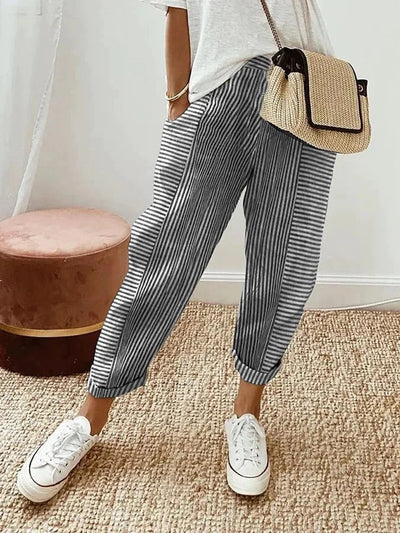 Luisa | Gestreifte Baumwollhose
