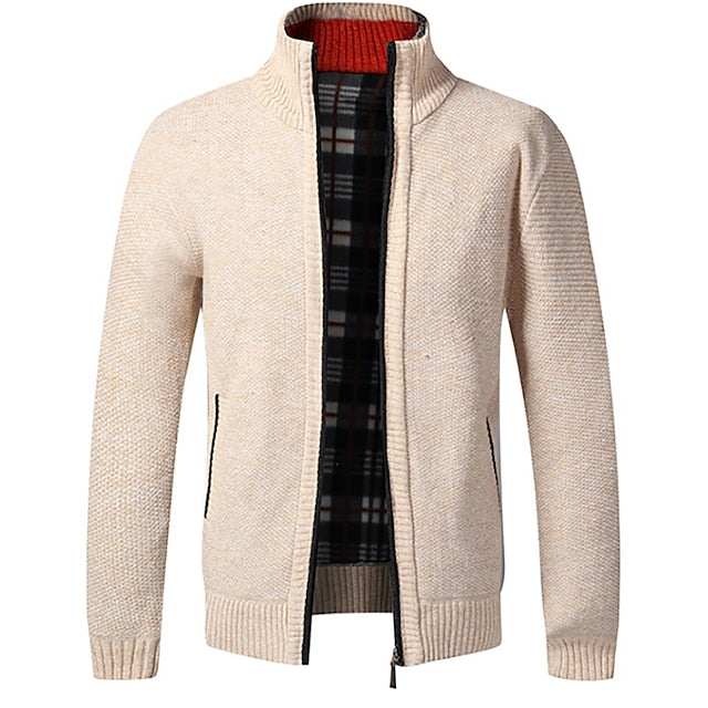 Tom Polo - stylischer zipper strickpullover für herren (italienisches design)