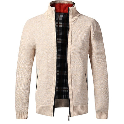 Tom Polo - stylischer zipper strickpullover für herren (italienisches design)