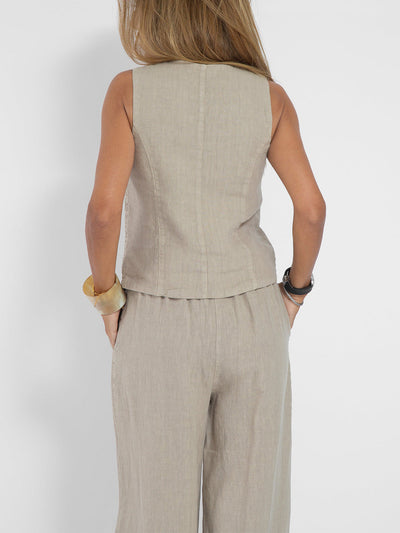 Aira™ - Knopfmantel & Weite-Hosen Set