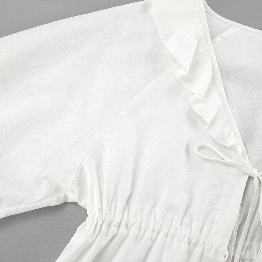 Alexandra™ | Rüschen Top mit Bindeband & Shorts Set