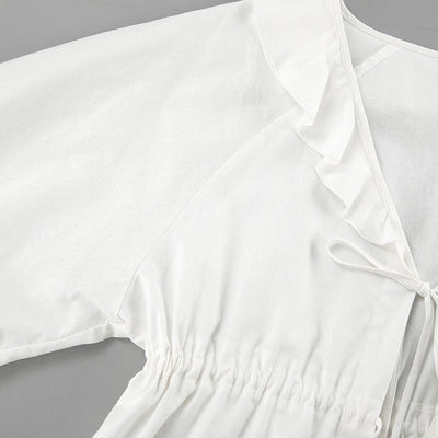 Alexandra™ | Rüschen Top mit Bindeband & Shorts Set