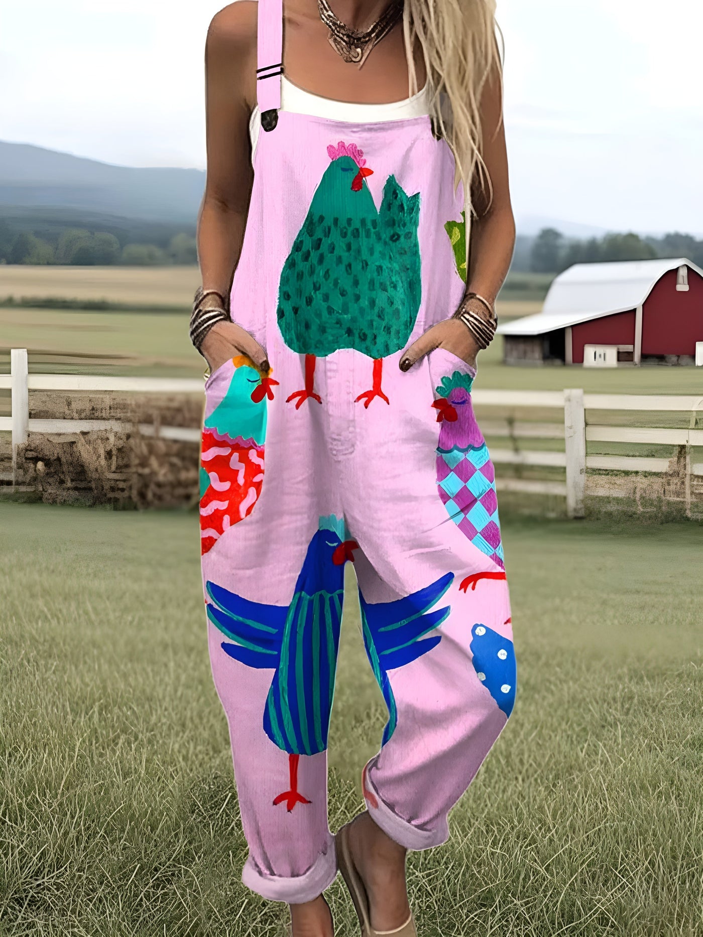 Vérane – Rosa Bedruckter Overall