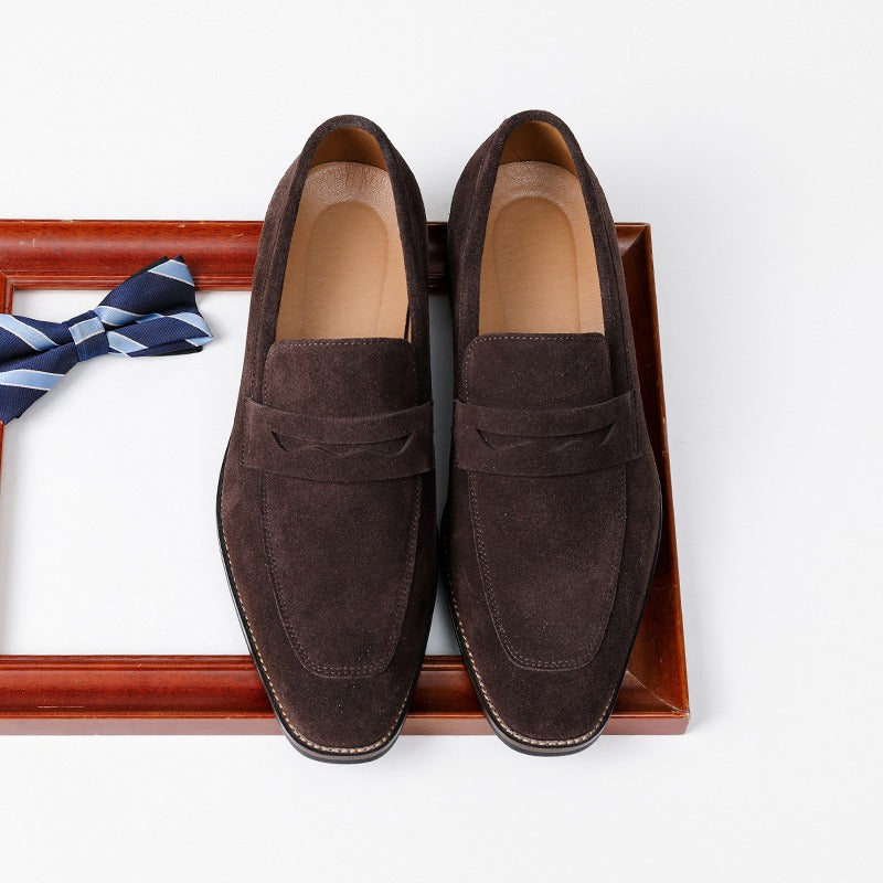 Klassische Herren-Slipper aus braunem Wildleder - Lancaster