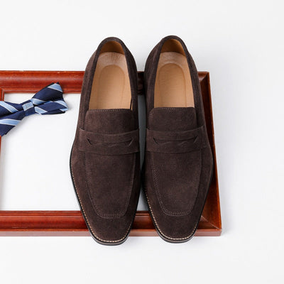 Klassische Herren-Slipper aus braunem Wildleder - Lancaster