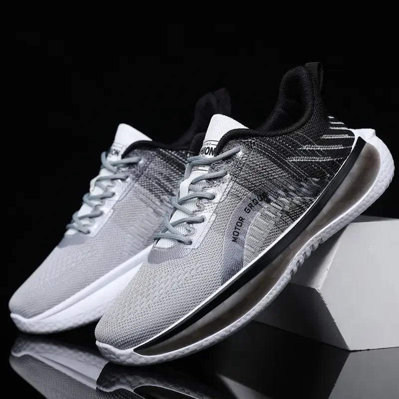 Herren Turnschuhe mit blau-weißer degradierter Sohle - Orion