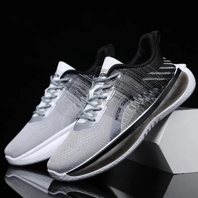 Herren Turnschuhe mit blau-weißer degradierter Sohle - Orion