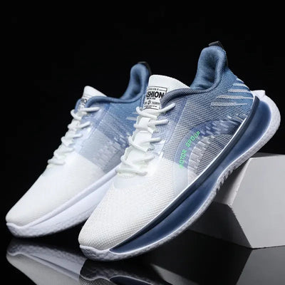 Herren Turnschuhe mit blau-weißer degradierter Sohle - Orion