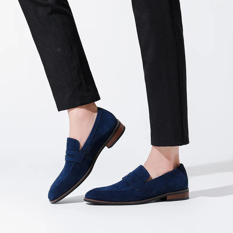 Klassische Herren-Slipper aus braunem Wildleder - Lancaster