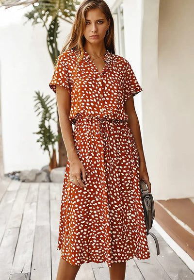 Vexana - Luftiges Sommerkleid Damen mit Druck Elegant