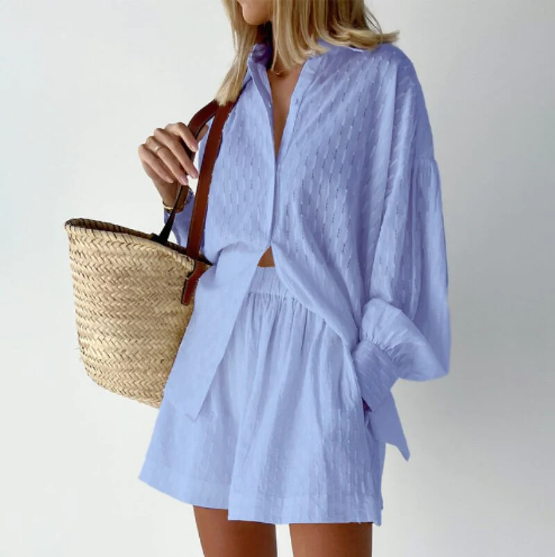 2-teiliges Sommeroutfit mit Bluse und Shorts – Isla