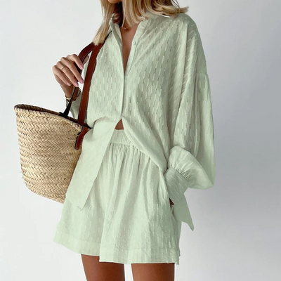 2-teiliges Sommeroutfit mit Bluse und Shorts – Isla