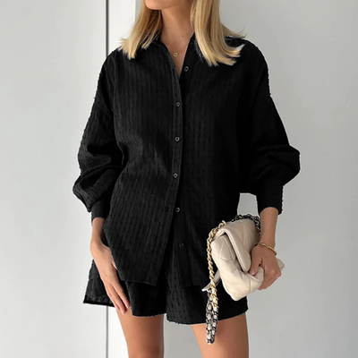 2-teiliges Sommeroutfit mit Bluse und Shorts – Isla
