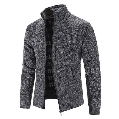 Tom Polo - stylischer zipper strickpullover für herren (italienisches design)