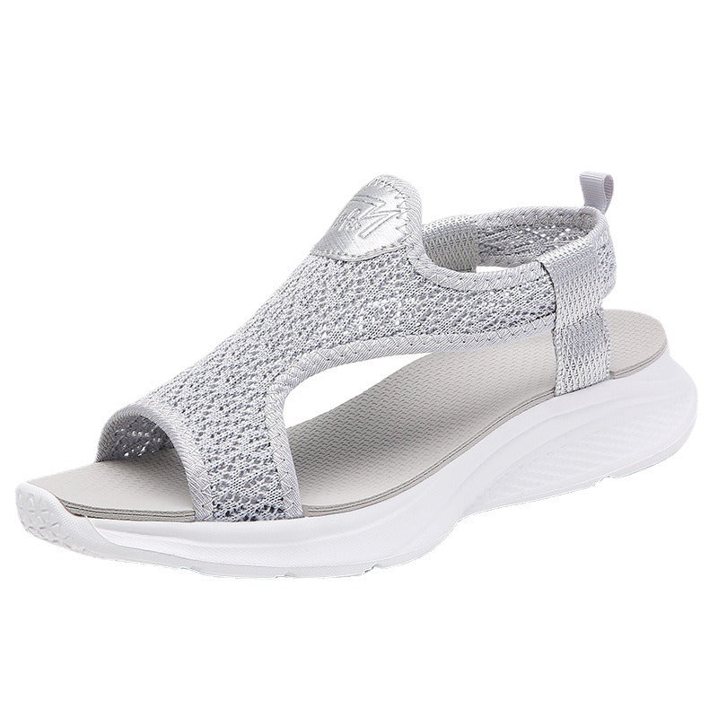 Damen Sport Sandalen leichte Sohle schwarz atmungsaktivem Stoff - Naira