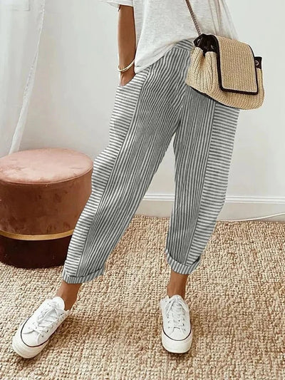 Luisa | Gestreifte Baumwollhose