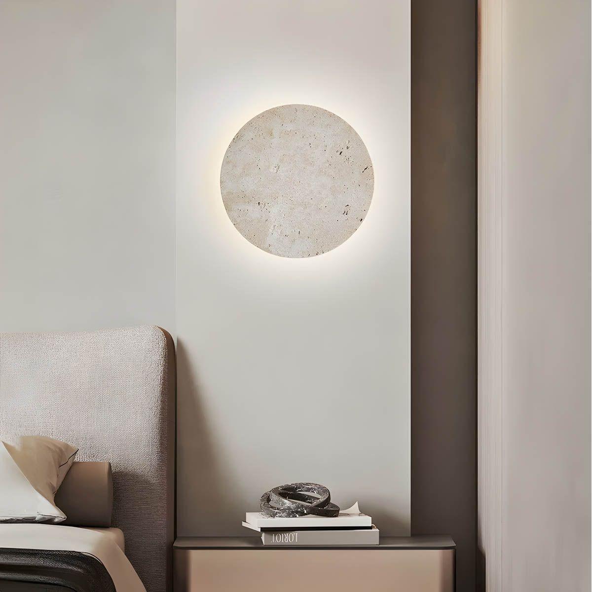 VintageRock Light - Vintage Runde Stein LED Wandleuchte