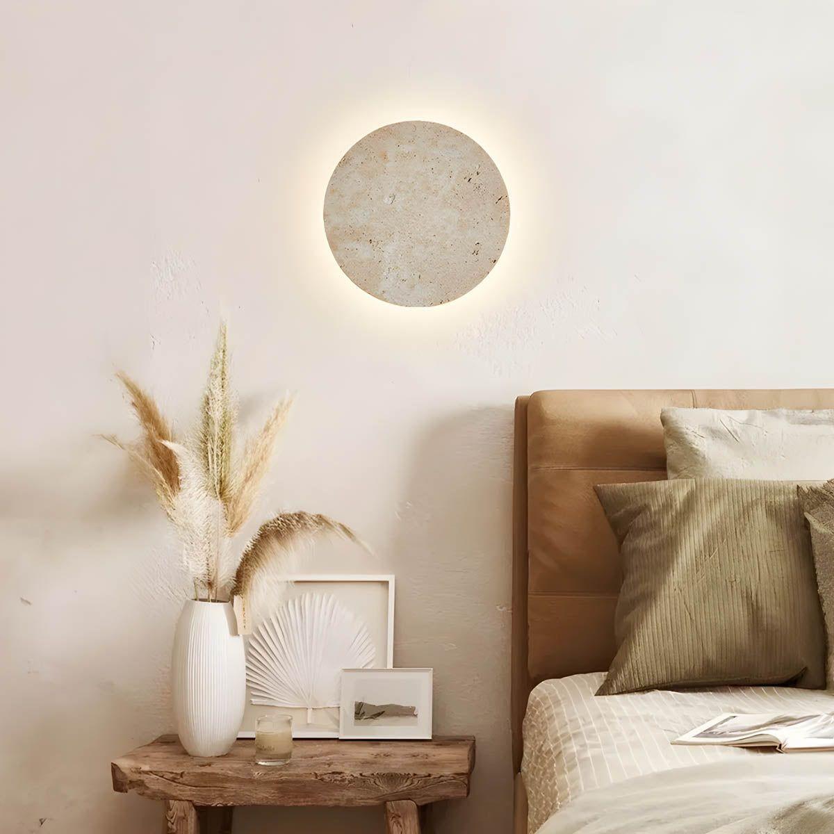VintageRock Light - Vintage Runde Stein LED Wandleuchte