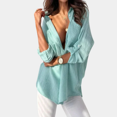 Shenna - Lässige Button Down Bluse mit Reverskragen