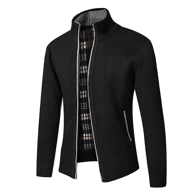Tom Polo - stylischer zipper strickpullover für herren (italienisches design)