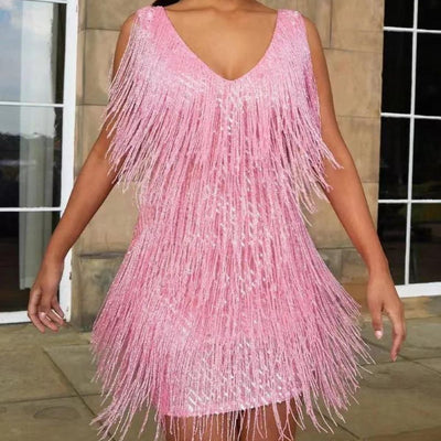 Jutte | Glitzer-Fransen-Kleid
