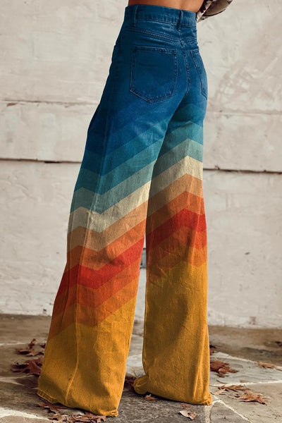 Roxanna | Mehrfarbige Weite Bein Hose