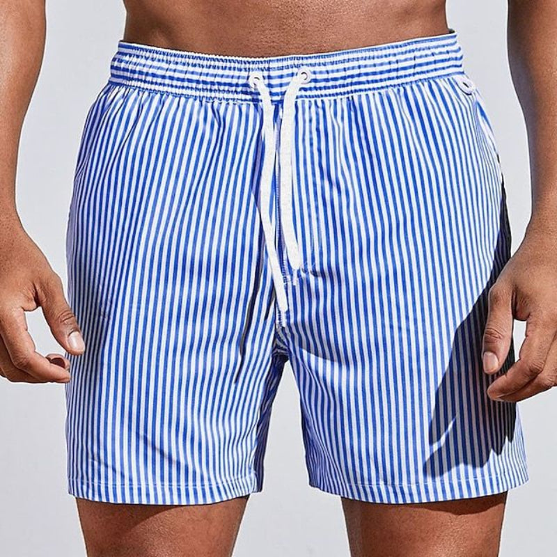 Albi - Herren Schnelltrocknende Badeshorts Gestreifte Boardshorts