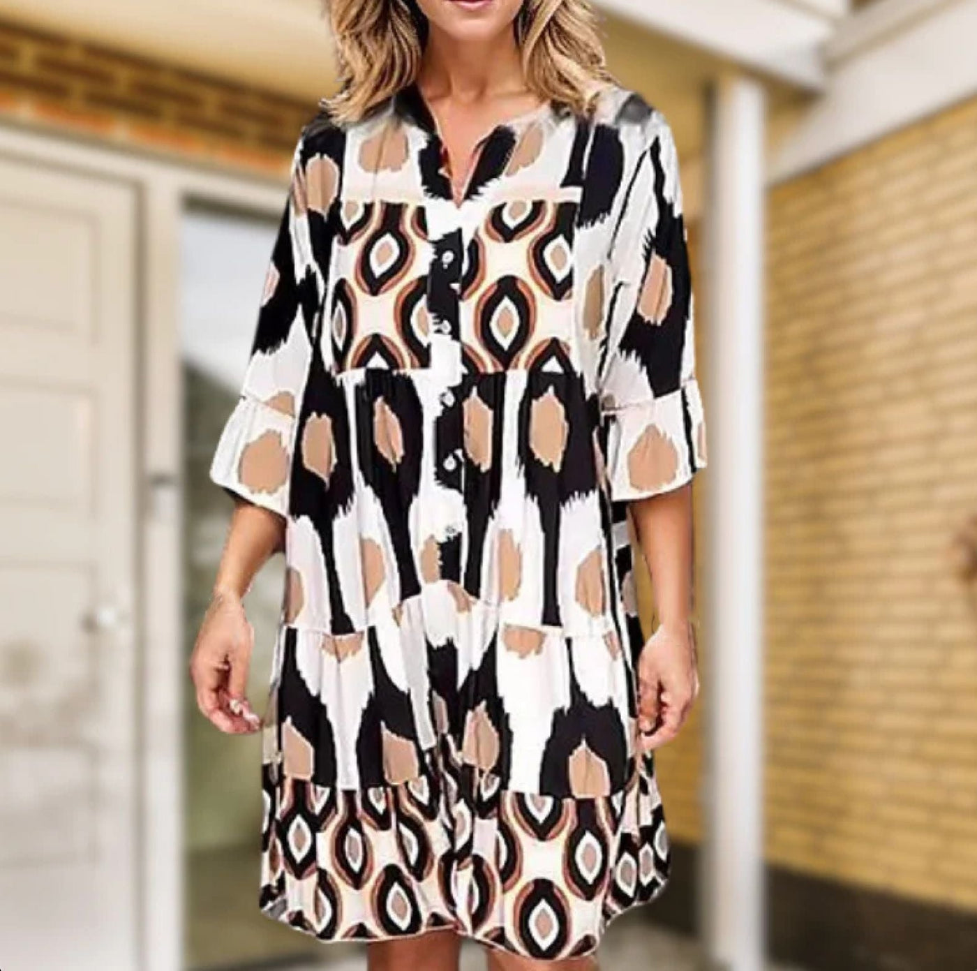 Margaretha | Boho-Kleid mit Knöpfen