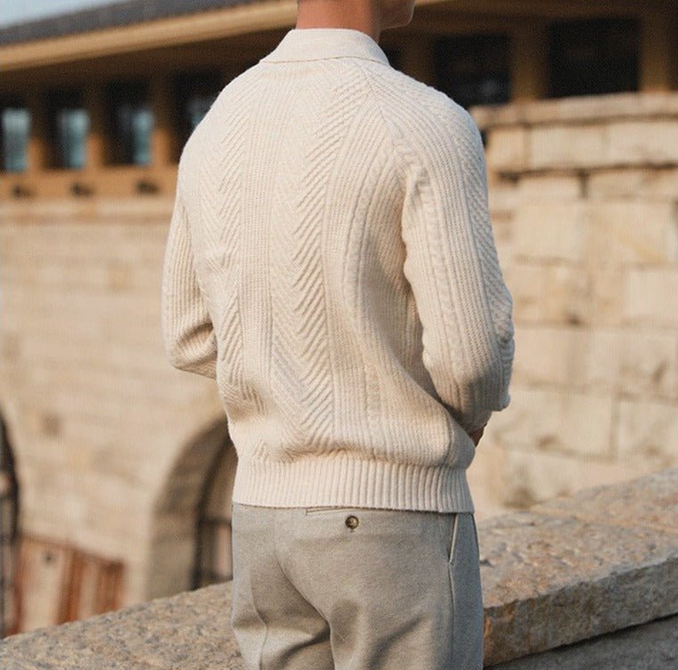 Gestrickter Polo-Pullover für Herren