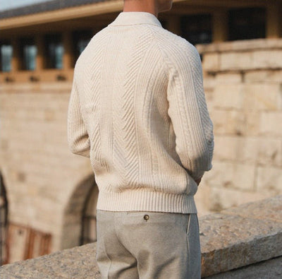 Gestrickter Polo-Pullover für Herren