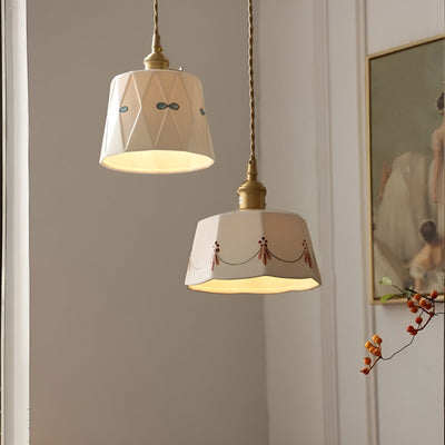 TokyoCharm Light – Japanische Hängelampe aus bedruckter Keramik