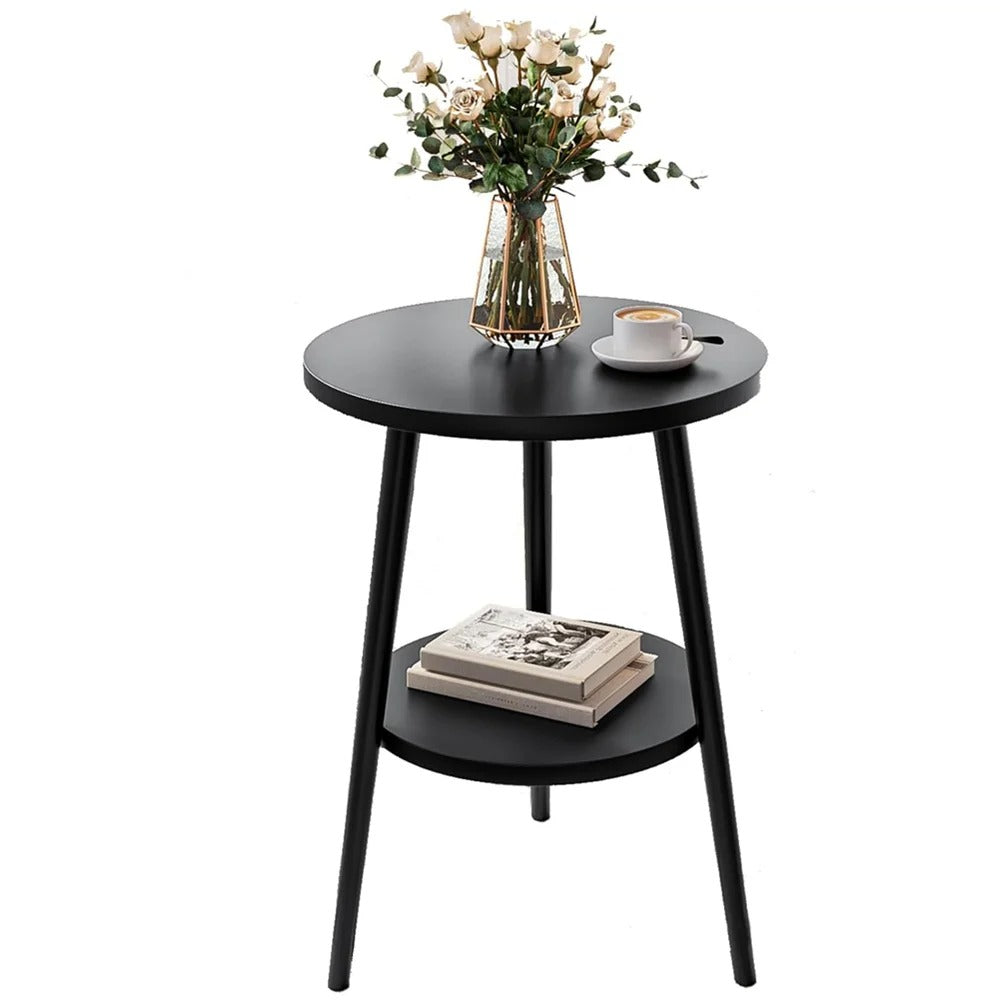 VintaCurve Tisch – Moderner 2-stufiger Runder Beistelltisch