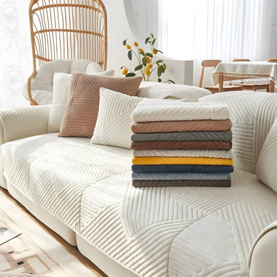 SofaGuard Deluxe – Moderner Rutschfester Samt-Sofa-Schutz für das Wohnzimmer